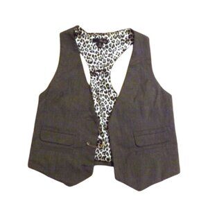 90s Y2k vest cropped leopard mini suit vest 2000s vintage cute whimsygoth layer